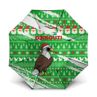 Djibouti Christmas Umbrella with Santa Eagle Doves Trees and Green Snowflake Holiday - Wonder Print Shop