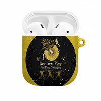 Softball Sunflower Yellow Black Christmas AirPods Case Xmas Holiday Patterns - Wonder Print Shop