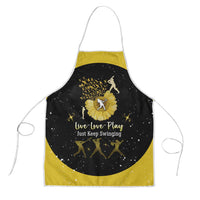Softball Sunflower Yellow Black Christmas Apron Xmas Holiday Patterns - Wonder Print Shop