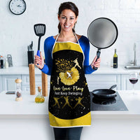 Softball Sunflower Yellow Black Christmas Apron Xmas Holiday Patterns - Wonder Print Shop