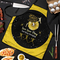 Softball Sunflower Yellow Black Christmas Apron Xmas Holiday Patterns - Wonder Print Shop