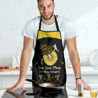 Softball Sunflower Yellow Black Christmas Apron Xmas Holiday Patterns - Wonder Print Shop