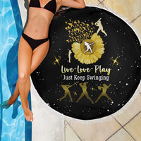 Softball Sunflower Yellow Black Christmas Beach Blanket Xmas Holiday Patterns - Wonder Print Shop