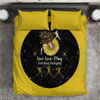 Softball Sunflower Yellow Black Christmas Bedding Set Xmas Holiday Patterns - Wonder Print Shop