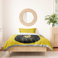 Softball Sunflower Yellow Black Christmas Bedding Set Xmas Holiday Patterns - Wonder Print Shop