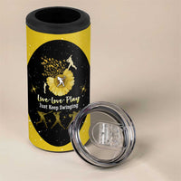 Softball Sunflower Yellow Black Christmas 4 in 1 Can Cooler Tumbler Xmas Holiday Patterns - Wonder Print Shop