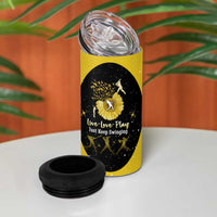 Softball Sunflower Yellow Black Christmas 4 in 1 Can Cooler Tumbler Xmas Holiday Patterns - Wonder Print Shop