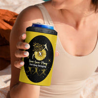 Softball Sunflower Yellow Black Christmas 4 in 1 Can Cooler Tumbler Xmas Holiday Patterns - Wonder Print Shop