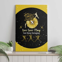 Softball Sunflower Yellow Black Christmas Canvas Wall Art Xmas Holiday Patterns - Wonder Print Shop