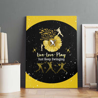 Softball Sunflower Yellow Black Christmas Canvas Wall Art Xmas Holiday Patterns - Wonder Print Shop