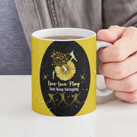 Softball Sunflower Yellow Black Christmas Ceramic Mug Xmas Holiday Patterns - Wonder Print Shop