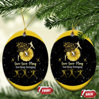 Softball Sunflower Yellow Black Christmas Ceramic Ornament Xmas Holiday Patterns - Wonder Print Shop