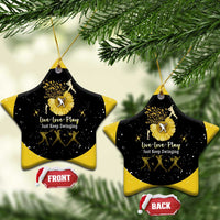 Softball Sunflower Yellow Black Christmas Ceramic Ornament Xmas Holiday Patterns - Wonder Print Shop