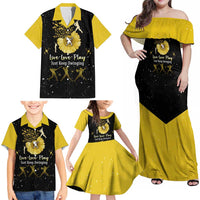 Softball Sunflower Yellow Black Christmas Family Matching Off Shoulder Maxi Dress and Hawaiian Shirt Xmas Holiday Patterns - Wonder Print Shop