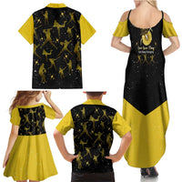 Softball Sunflower Yellow Black Christmas Family Matching Summer Maxi Dress and Hawaiian Shirt Xmas Holiday Patterns - Wonder Print Shop