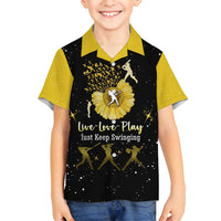 Softball Sunflower Yellow Black Christmas Family Matching Tank Maxi Dress and Hawaiian Shirt Xmas Holiday Patterns - Wonder Print Shop