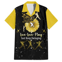 Softball Sunflower Yellow Black Christmas Hawaiian Shirt Xmas Holiday Patterns - Wonder Print Shop