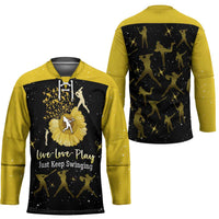 Softball Sunflower Yellow Black Christmas Hockey Jersey Xmas Holiday Patterns - Wonder Print Shop