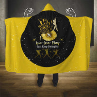 Softball Sunflower Yellow Black Christmas Hooded Blanket Xmas Holiday Patterns - Wonder Print Shop