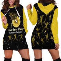 Softball Sunflower Yellow Black Christmas Hoodie Dress Xmas Holiday Patterns - Wonder Print Shop