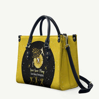 Softball Sunflower Yellow Black Christmas Leather Bag Xmas Holiday Patterns - Wonder Print Shop