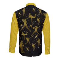 Softball Sunflower Yellow Black Christmas Long Sleeve Button Shirt Xmas Holiday Patterns - Wonder Print Shop