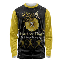 Softball Sunflower Yellow Black Christmas Long Sleeve Shirt Xmas Holiday Patterns - Wonder Print Shop