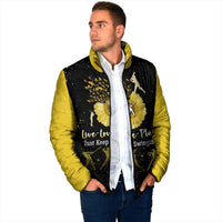Softball Sunflower Yellow Black Christmas Padded Jacket Xmas Holiday Patterns - Wonder Print Shop