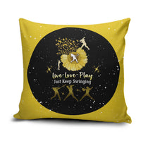 Softball Sunflower Yellow Black Christmas Pillow Cover Xmas Holiday Patterns - Wonder Print Shop
