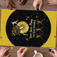 Softball Sunflower Yellow Black Christmas Puzzle Xmas Holiday Patterns - Wonder Print Shop