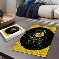 Softball Sunflower Yellow Black Christmas Puzzle Xmas Holiday Patterns - Wonder Print Shop