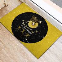Softball Sunflower Yellow Black Christmas Rubber Doormat Xmas Holiday Patterns - Wonder Print Shop