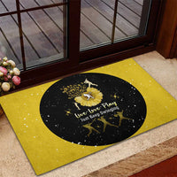 Softball Sunflower Yellow Black Christmas Rubber Doormat Xmas Holiday Patterns - Wonder Print Shop