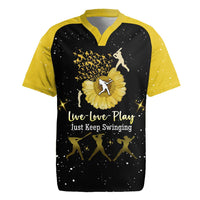 Softball Sunflower Yellow Black Christmas Rugby Jersey Xmas Holiday Patterns - Wonder Print Shop