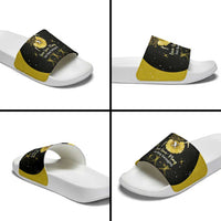 Softball Sunflower Yellow Black Christmas Slide Sandals Xmas Holiday Patterns - Wonder Print Shop