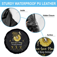 Softball Sunflower Yellow Black Christmas Spare Tire Cover Xmas Holiday Patterns - Wonder Print Shop