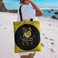 Softball Sunflower Yellow Black Christmas Tote Bag Xmas Holiday Patterns - Wonder Print Shop