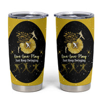 Softball Sunflower Yellow Black Christmas Tumbler Cup Xmas Holiday Patterns - Wonder Print Shop