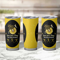Softball Sunflower Yellow Black Christmas Tumbler Cup Xmas Holiday Patterns - Wonder Print Shop