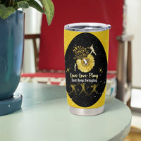 Softball Sunflower Yellow Black Christmas Tumbler Cup Xmas Holiday Patterns - Wonder Print Shop