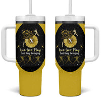Softball Sunflower Yellow Black Christmas Tumbler With Handle Xmas Holiday Patterns - Wonder Print Shop