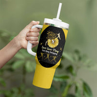 Softball Sunflower Yellow Black Christmas Tumbler With Handle Xmas Holiday Patterns - Wonder Print Shop