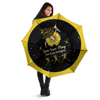 Softball Sunflower Yellow Black Christmas Umbrella Xmas Holiday Patterns - Wonder Print Shop