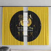 Softball Sunflower Yellow Black Christmas Window Curtain Xmas Holiday Patterns - Wonder Print Shop