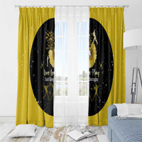 Softball Sunflower Yellow Black Christmas Window Curtain Xmas Holiday Patterns - Wonder Print Shop