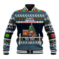Sorry Kids Santa Is Social Distancing This Year Christmas Baseball Jacket Xmas Holiday Patterns - Wonder Print Shop