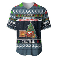Sorry Kids Santa Is Social Distancing This Year Christmas Baseball Jersey Xmas Holiday Patterns - Wonder Print Shop