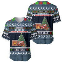 Sorry Kids Santa Is Social Distancing This Year Christmas Baseball Jersey Xmas Holiday Patterns - Wonder Print Shop