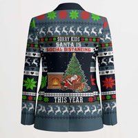 Sorry Kids Santa Is Social Distancing This Year Christmas Blazer Xmas Holiday Patterns - Wonder Print Shop