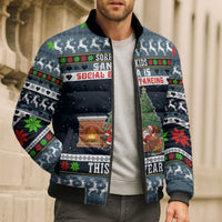 Sorry Kids Santa Is Social Distancing This Year Christmas Bomber Puffer Jacket Xmas Holiday Patterns - Wonder Print Shop